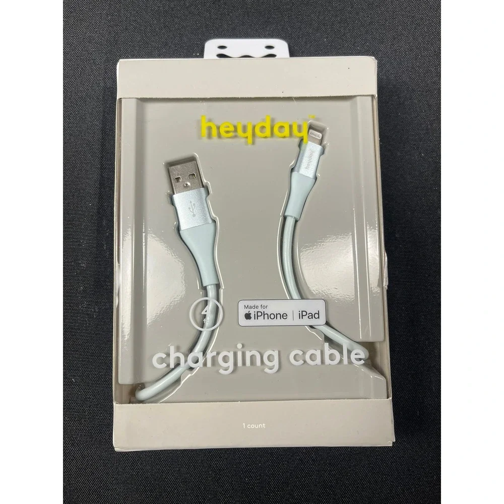 Heyday 4ft USB-A to Lightning Charging Cable Light Blue for iPhone iPad NEW